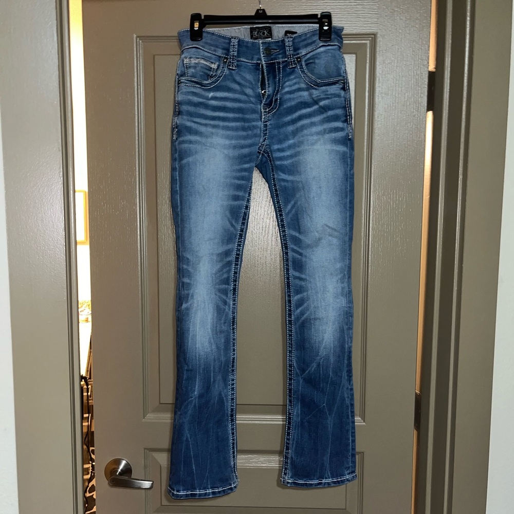 Men’s Buckle Black Bootleg Jeans
